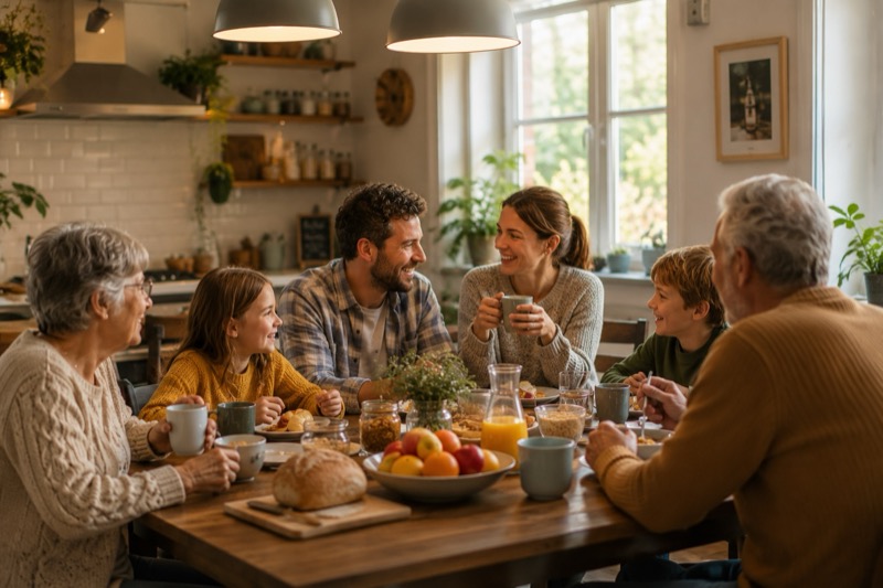 Famille à table
